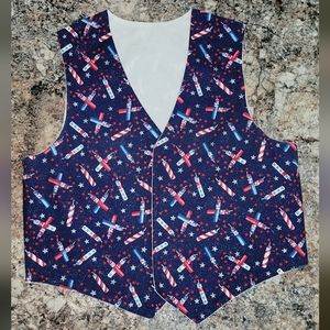 Vintage | Hand Sewn 4th of July Patriotic Open Vest